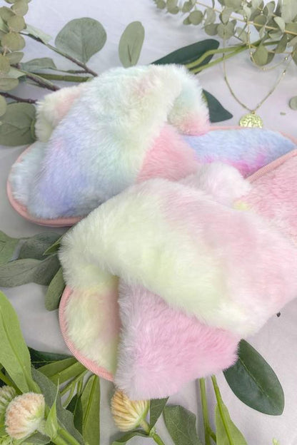 COTTON CANDY FUZZY SLIPPERS