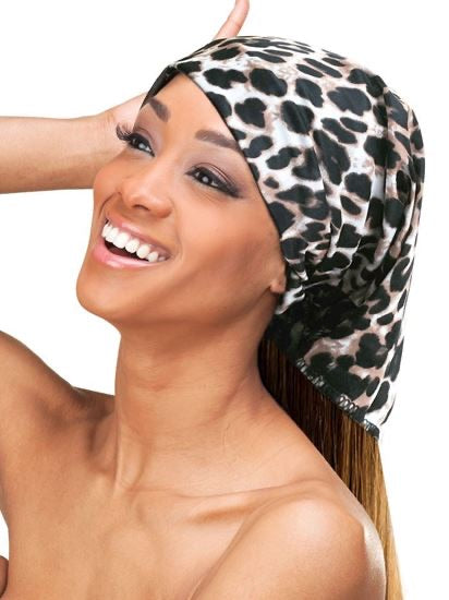QFITT ORGANIC ARGAN & SHEA BUTTER + OLIVE OIL LEOPARD PATTERNED SCARF #8492