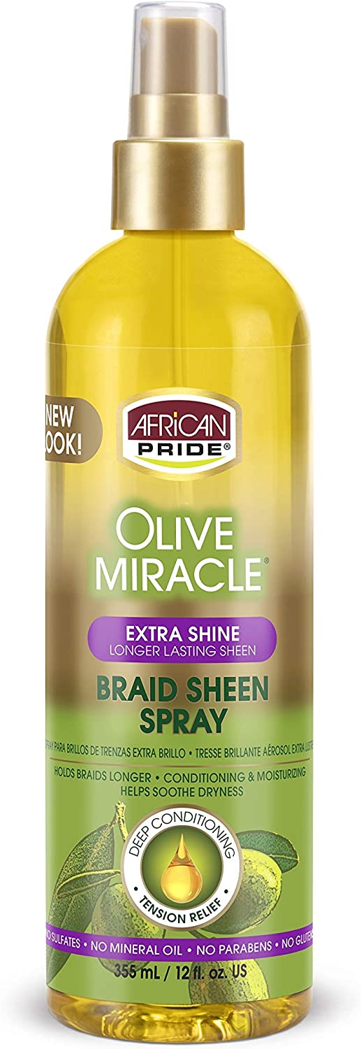 OLIVE MIRACLE BRAID SHEEN SPRAY (EXTRA SHINE) 12 OZ.