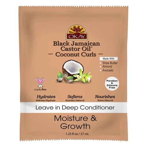 OKAY BLACK JAMAICAN CASTOR OIL & COCONUT LEAVE IN DEEP CONDITIONER 1.25 OZ