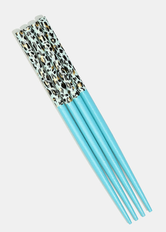 ANIMAL PRINT HAIR STICKS (2 PAIR)