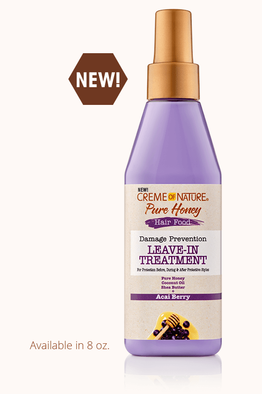 CREME OF NATURE PURE HONEY HAIR FOOD DAMAGE PREVENTION LEAVE-IN TREATMENT 8 OZ.