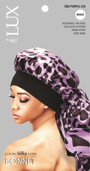 QFITT LUXURY SILKY SATIN BRAID BONNET (LEO) - PATTERN
