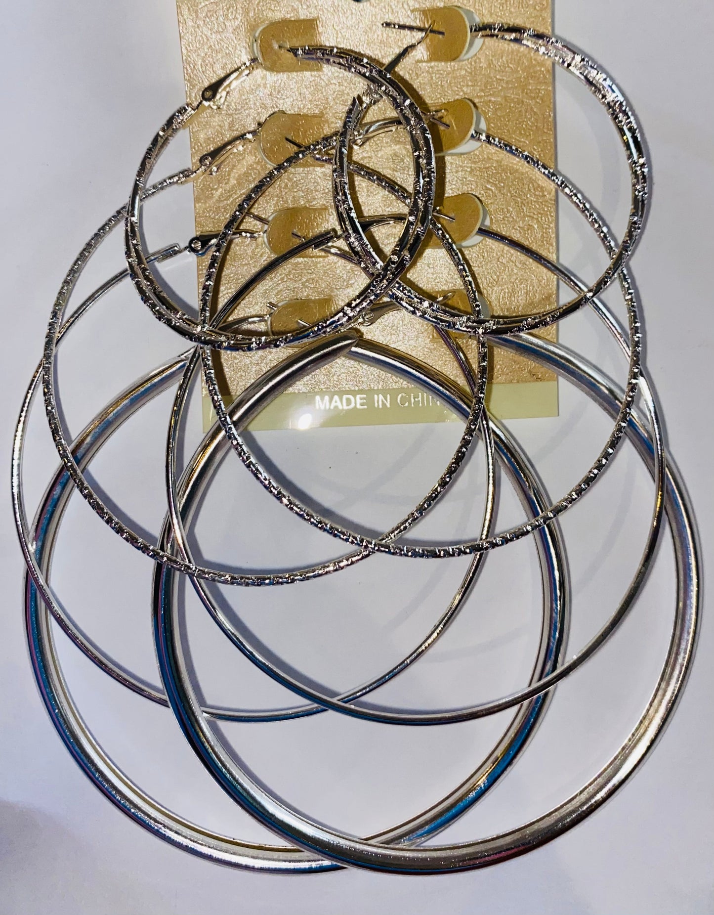 PASTEL COLLECTION SILVER ROPE HOOPS- SET OF 4 #0709