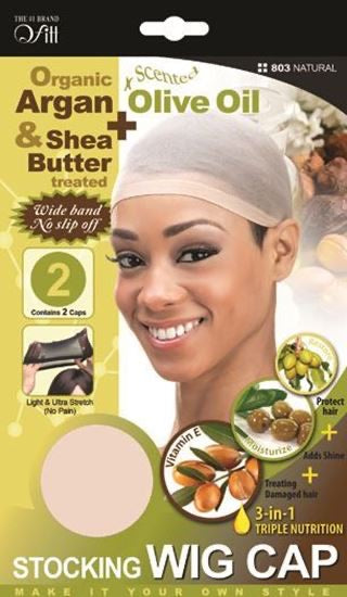 QFITT ORGANIC ARGAN & OLIVE PLUS CASTOR & PEPPERMINT OIL STOCKING WIG CAP