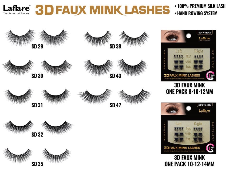 LAFLARE 3D FAUX MINK EYELASHES