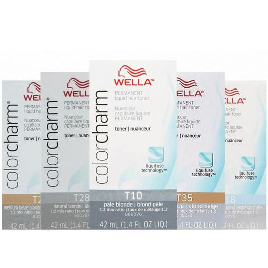 WELLA COLOR CHARM PERMANENT LIQUID HAIR TONERS 1.4 OZ.