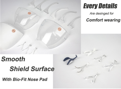 PROTECTIVE ANTI FOG FASHION SUNGLASSES & FACE SHIELD