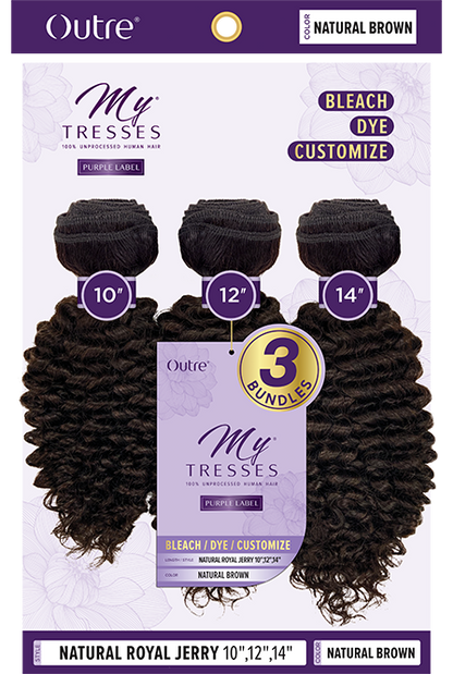 OUTRE MYTRESSES PURPLE LABLE 100% UNPROCESSED HAIR-NATURAL ROYAL JERRY