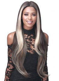 BOBBI BOSS HUMAN HAIR BLEND DEEP PART LACE FRONT WIG - MBLF362 ROSE