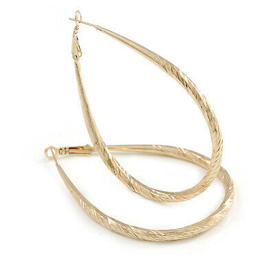 TWISTED OVAL HOOP EARRINGS (10cm)