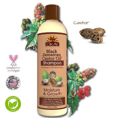 OKAY BLACK JAMAICAN CASTOR OIL SHAMPOO, 12OZ